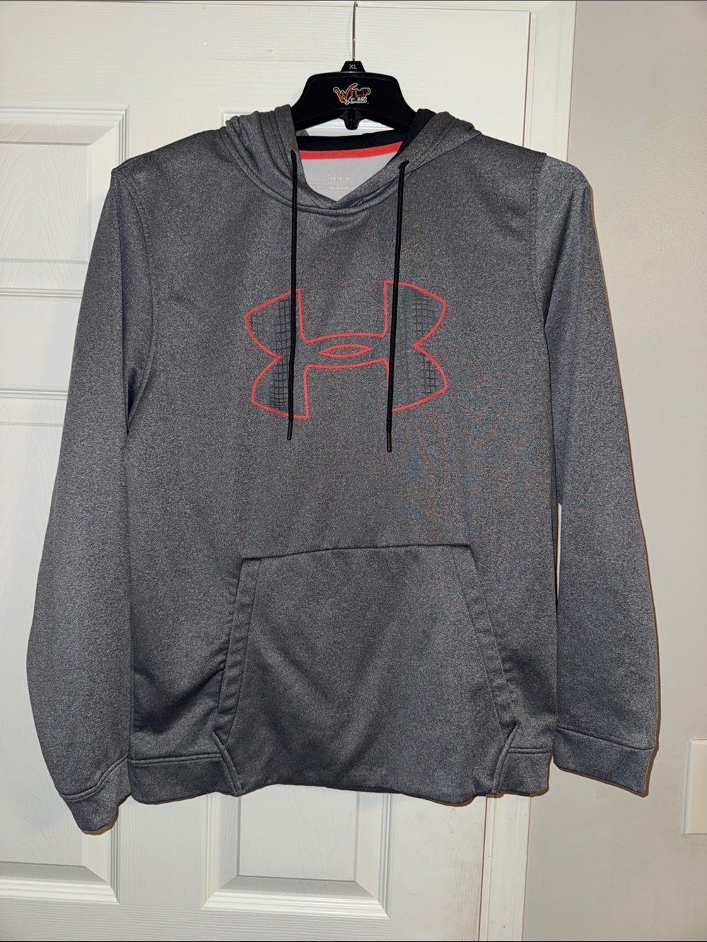 Under Armour Gray Zip-Up Hoodie with Red Logo Accent